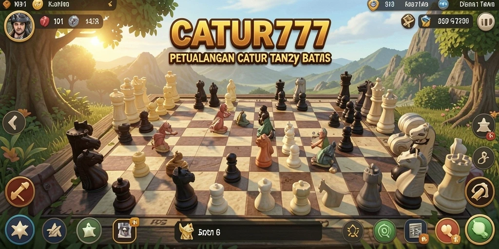Tangkapan layar menampilkan aksi seru di dunia terbuka CATUR777.